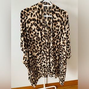 Leopard print kimono